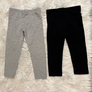 The Children’s Place Toddler Girl Leggings Lot of 2T Gray Black Cotton Stretch